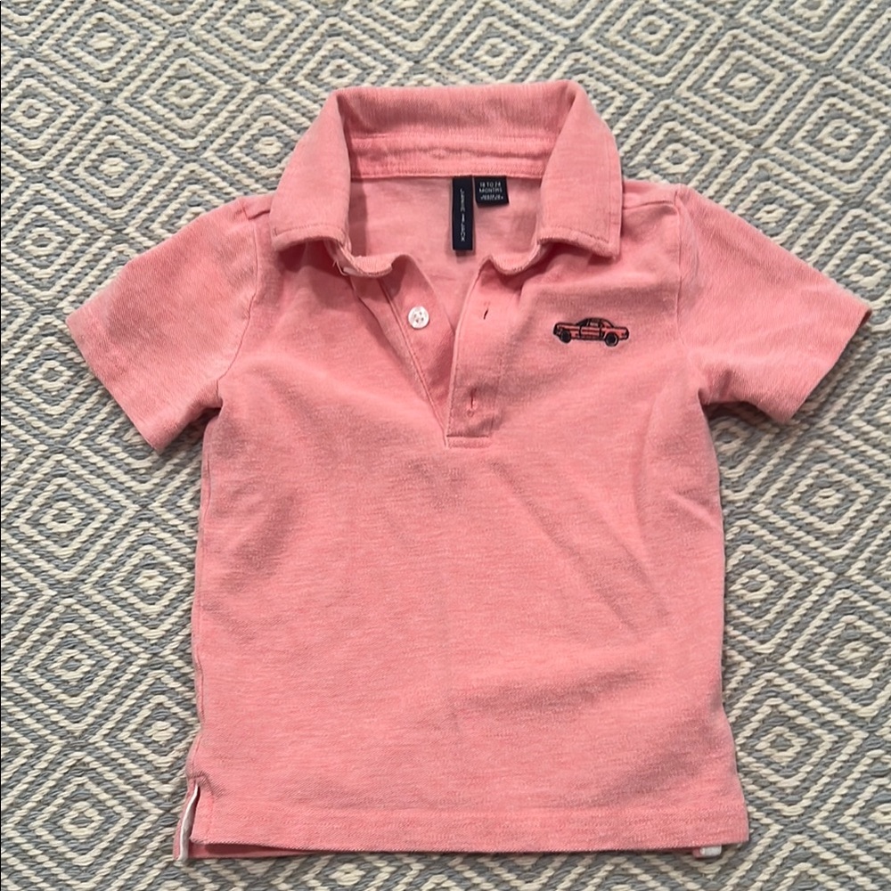 Janie and Jack Pink Race Car Polo 18-24M